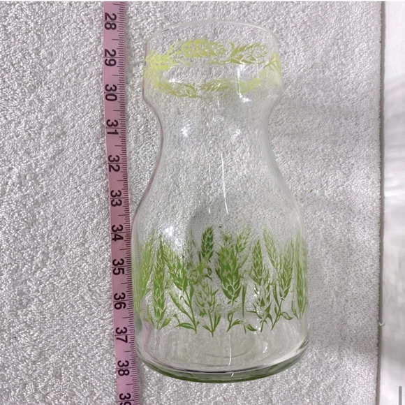 Vintage Libbey Spring  Floral Glass Juice Carafe Decanter Vase - Picture 11 of 11